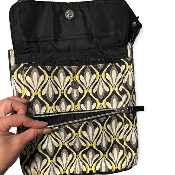 Relic Women's Black, Cream, Gray & Yellow Canvas & Faux Leather Crossbody Bag999 - Picture 7 of 11